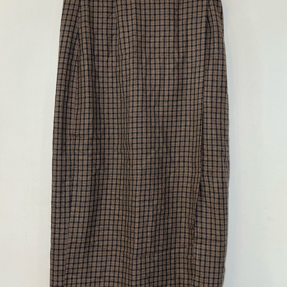 Worthington Brown and Black Plaid Pencil Skirt